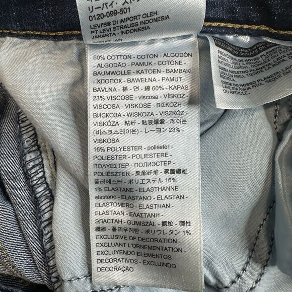 Levis Classic Bootcut Jeans Womens 10/30 Short Stretch Denim Blue Jean Dark NEW - Picture 5 of 10